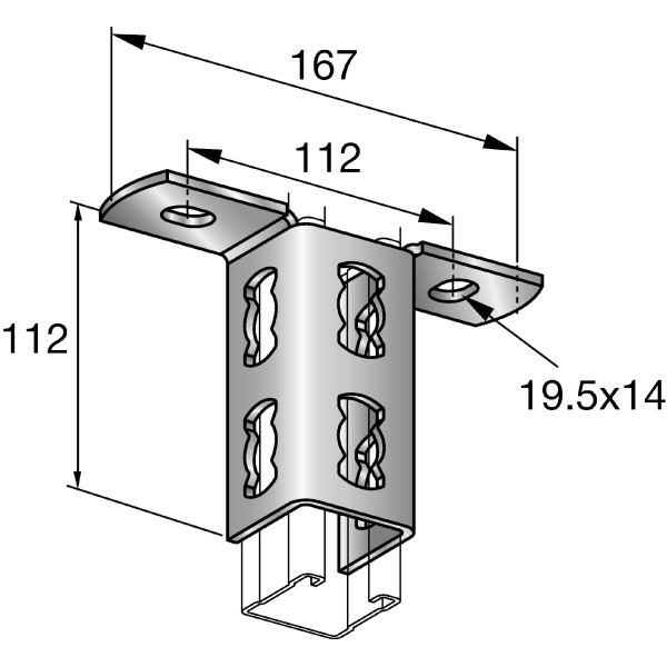 Soporte carril mqv-2//2 d-14